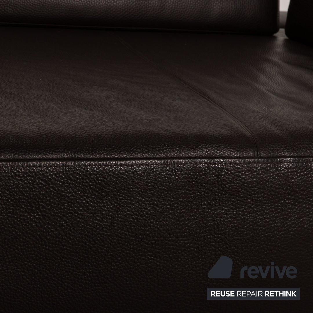 Brühl Leder Zweisitzer Dunkelbraun Sofa Couch Funktion