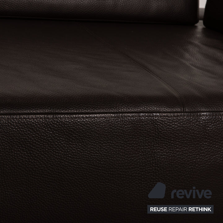 Brühl Leder Zweisitzer Dunkelbraun Sofa Couch Funktion