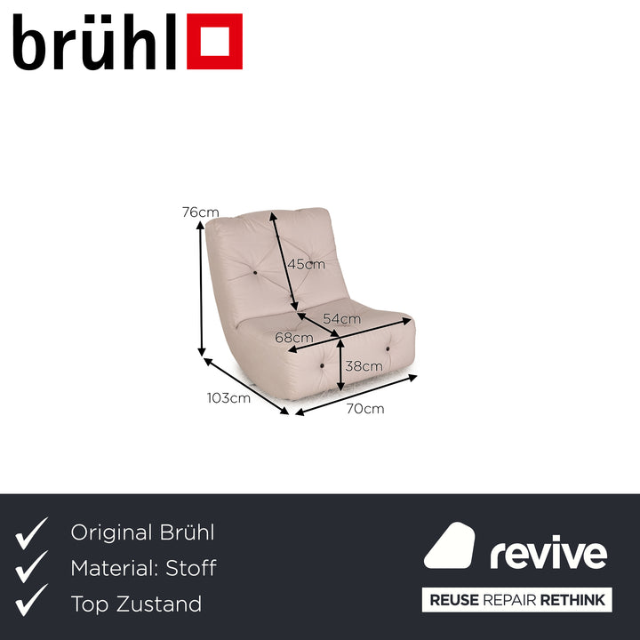 Brühl Lucky Stoff Sessel Creme Funktion Schaukelfunktion