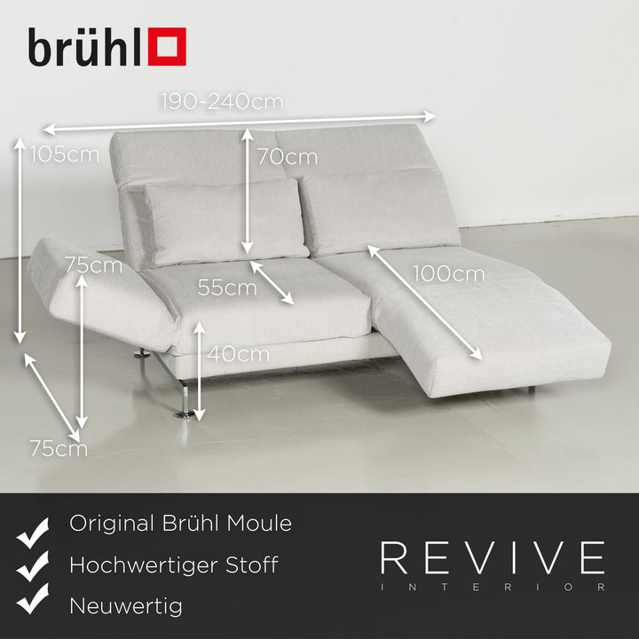 Brühl Moule Designer Stoff Sofa Relax Zweisitzer Couch mit Funktion #7107