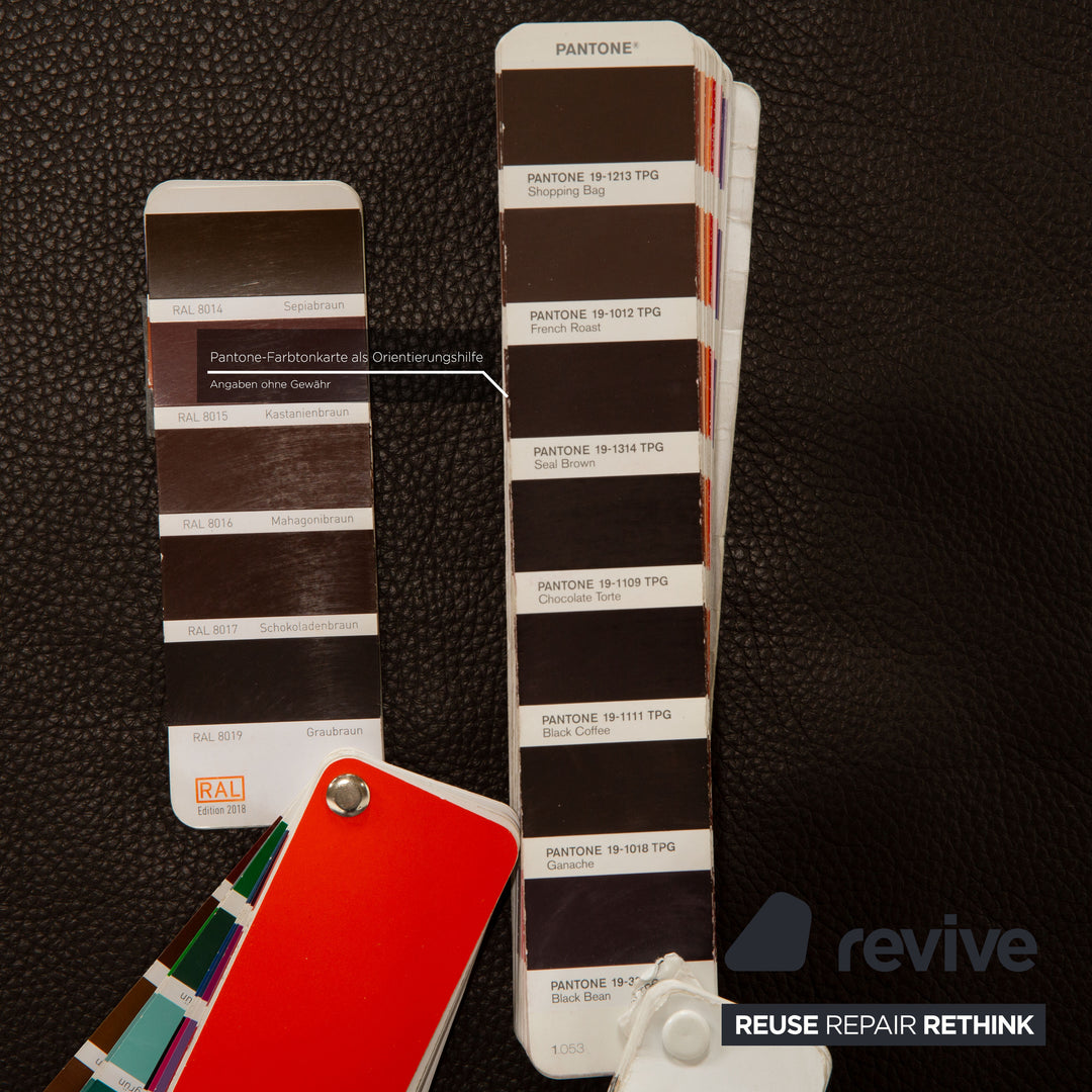 Brühl Moule Leder Ecksofa Braun manuelle Funktion Recamiere Links Sofa Couch Schlaffunktion