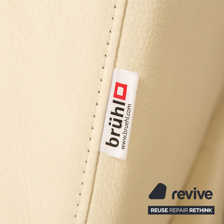 Brühl Moule Leder Ecksofa Creme manuelle Funktion Recamiere Links Sofa Couch