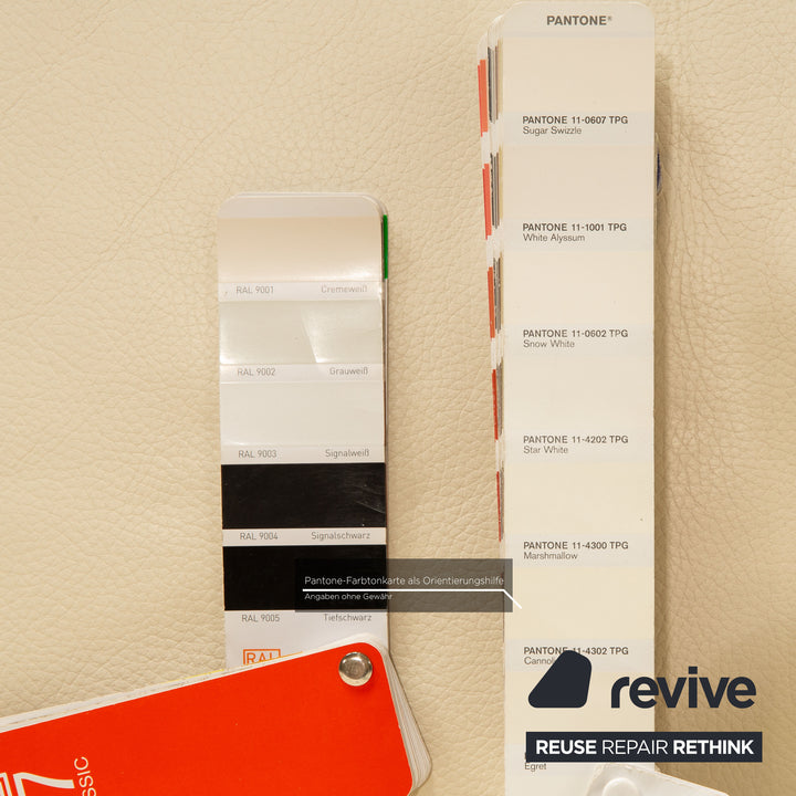 Brühl Moule Leder Ecksofa Creme manuelle Funktion Recamiere Links Sofa Couch