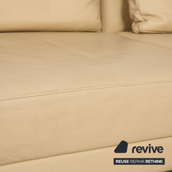 Brühl Moule Leder Ecksofa Creme Sofa Couch Funktion
