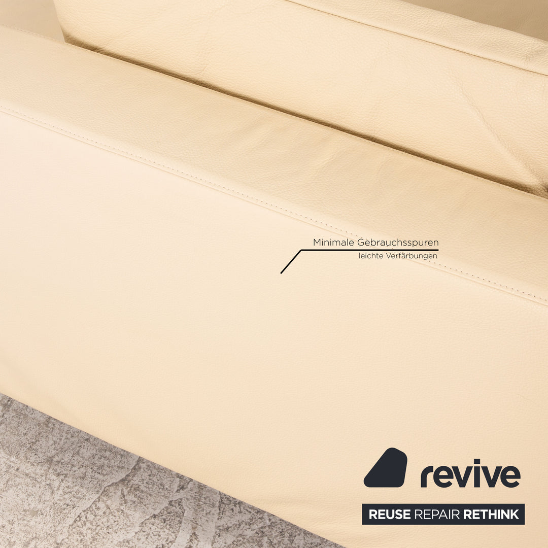 Brühl Moule Leder Ecksofa Creme Sofa Couch Funktion