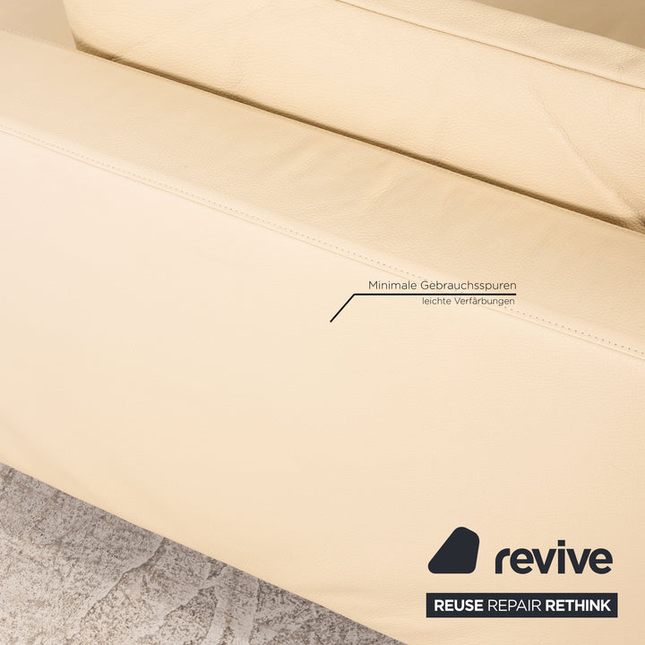 Brühl Moule Leder Ecksofa Creme Sofa Couch Funktion