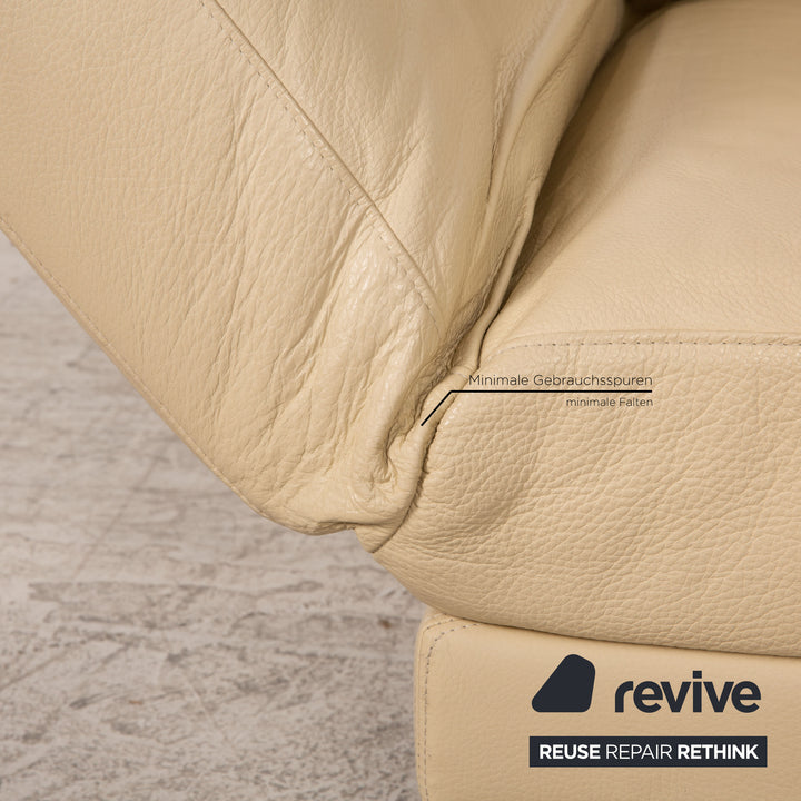 Brühl Moule Leder Ecksofa Creme Sofa Couch Funktion