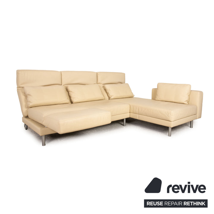 Brühl Moule Leder Ecksofa Creme Sofa Couch Funktion