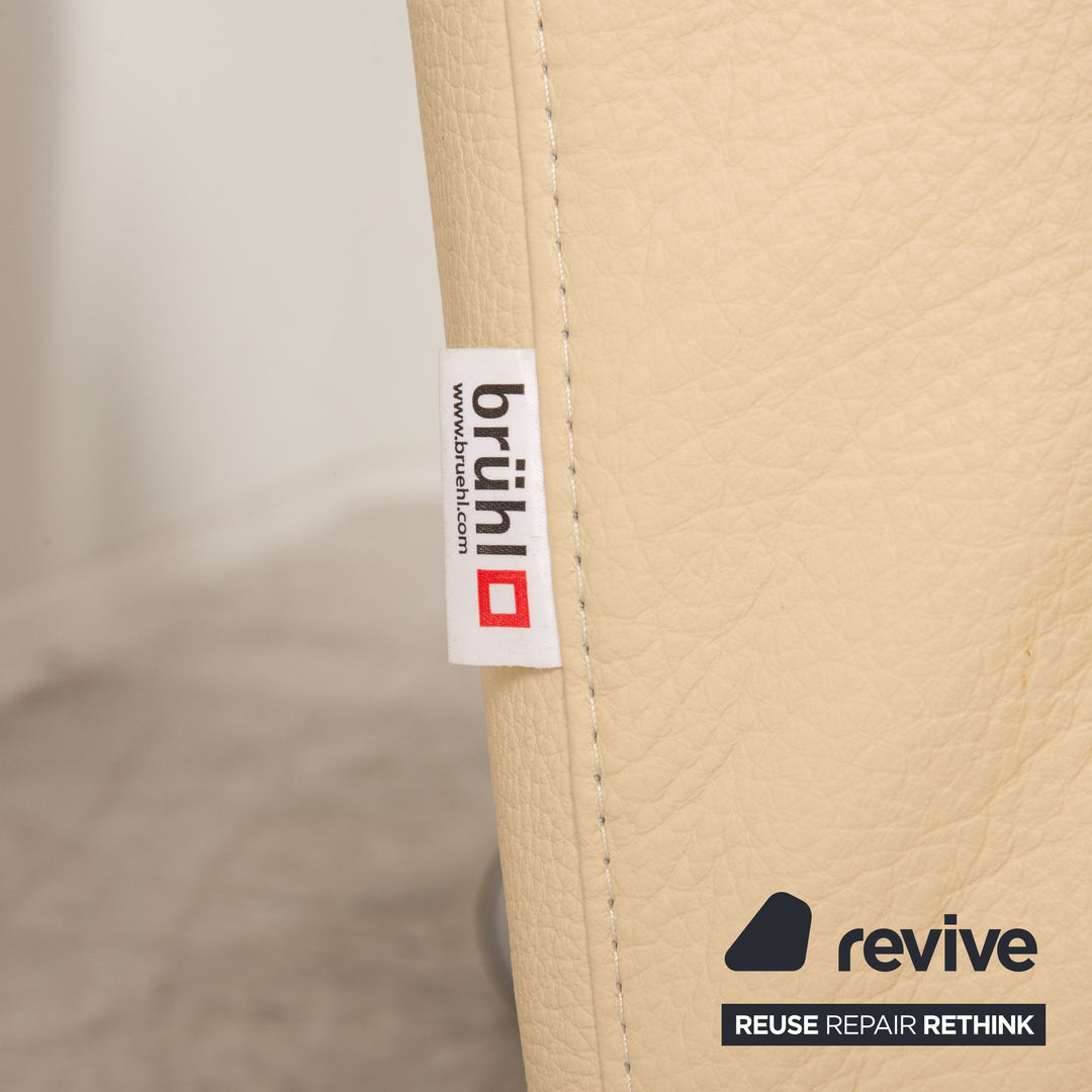 Brühl Moule Leder Ecksofa Creme Sofa Couch Funktion