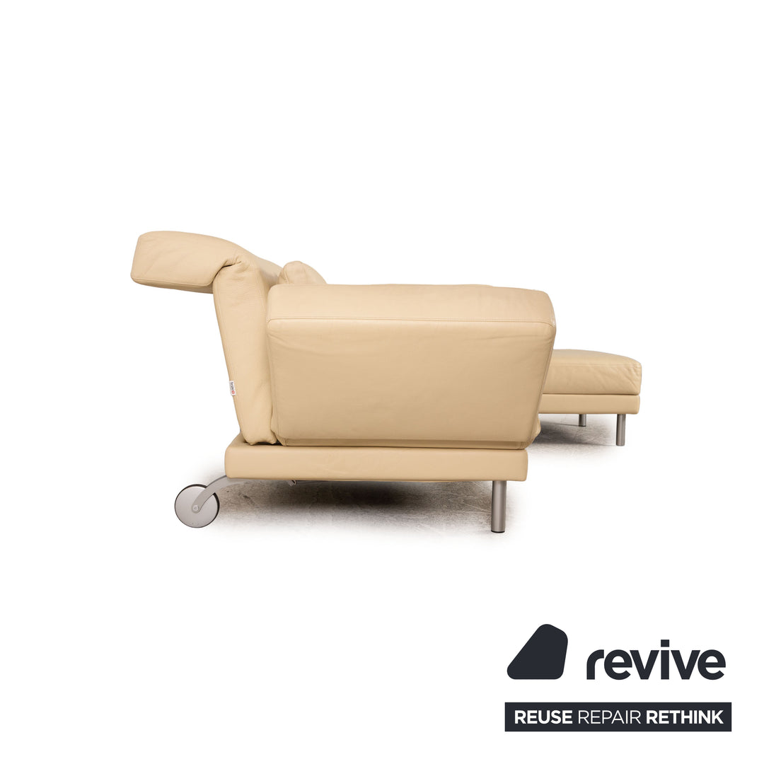 Brühl Moule Leder Ecksofa Creme Sofa Couch Funktion