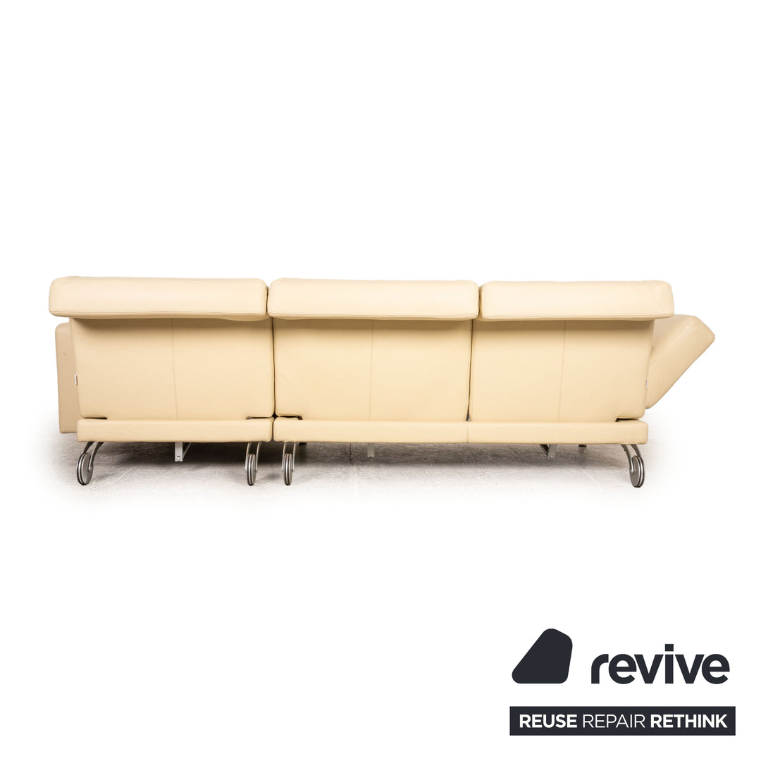 Brühl Moule Leder Ecksofa Creme Sofa Couch Funktion