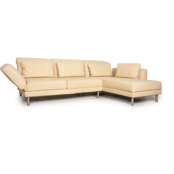 Brühl Moule Leder Ecksofa Creme Sofa Couch Funktion