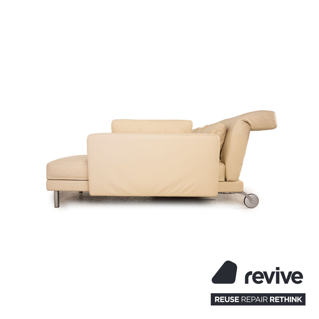 Brühl Moule Leder Ecksofa Creme Sofa Couch Funktion