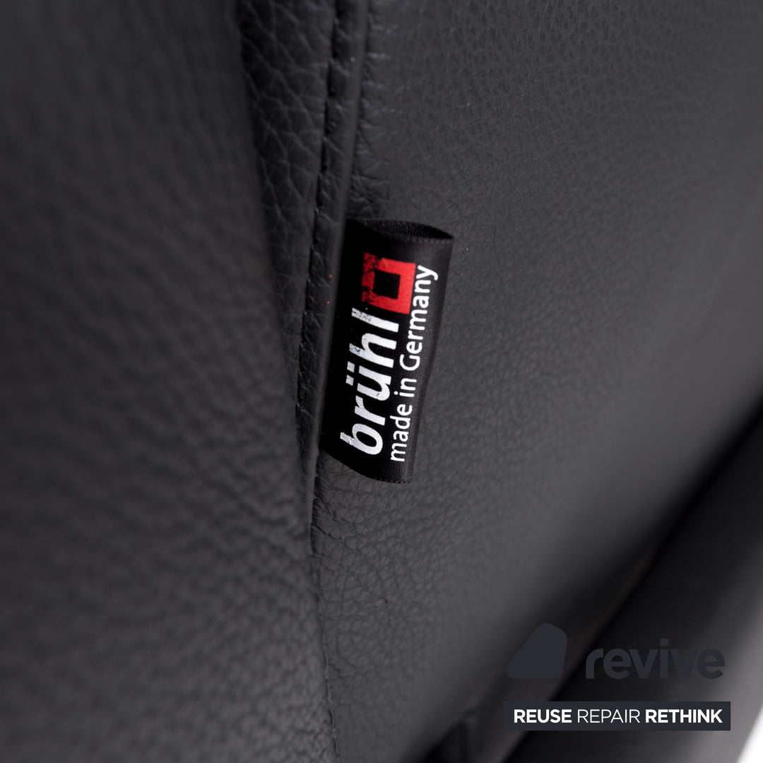 Brühl Moule Leder Ecksofa Schwarz Funktion Relaxfunktion Couch #13201