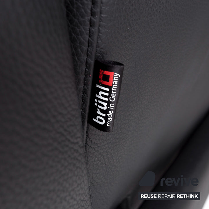 Brühl Moule Leder Ecksofa Schwarz Funktion Relaxfunktion Couch #13201