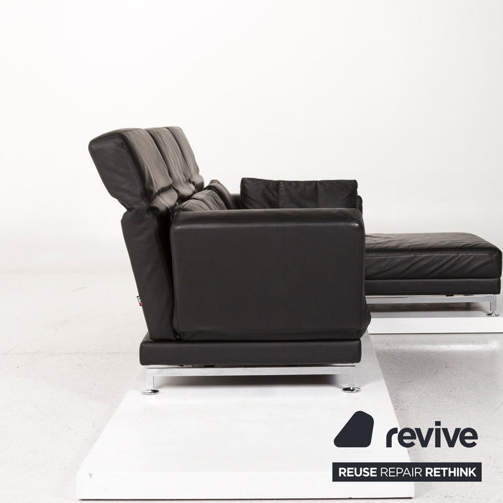 Brühl Moule Leder Ecksofa Schwarz Funktion Relaxfunktion Couch #13201