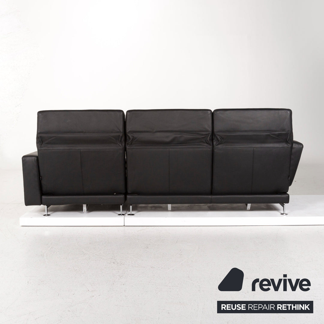Brühl Moule Leder Ecksofa Schwarz Funktion Relaxfunktion Couch #13201