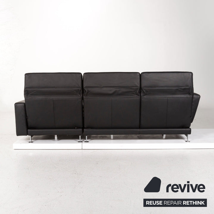 Brühl Moule Leder Ecksofa Schwarz Funktion Relaxfunktion Couch #13201