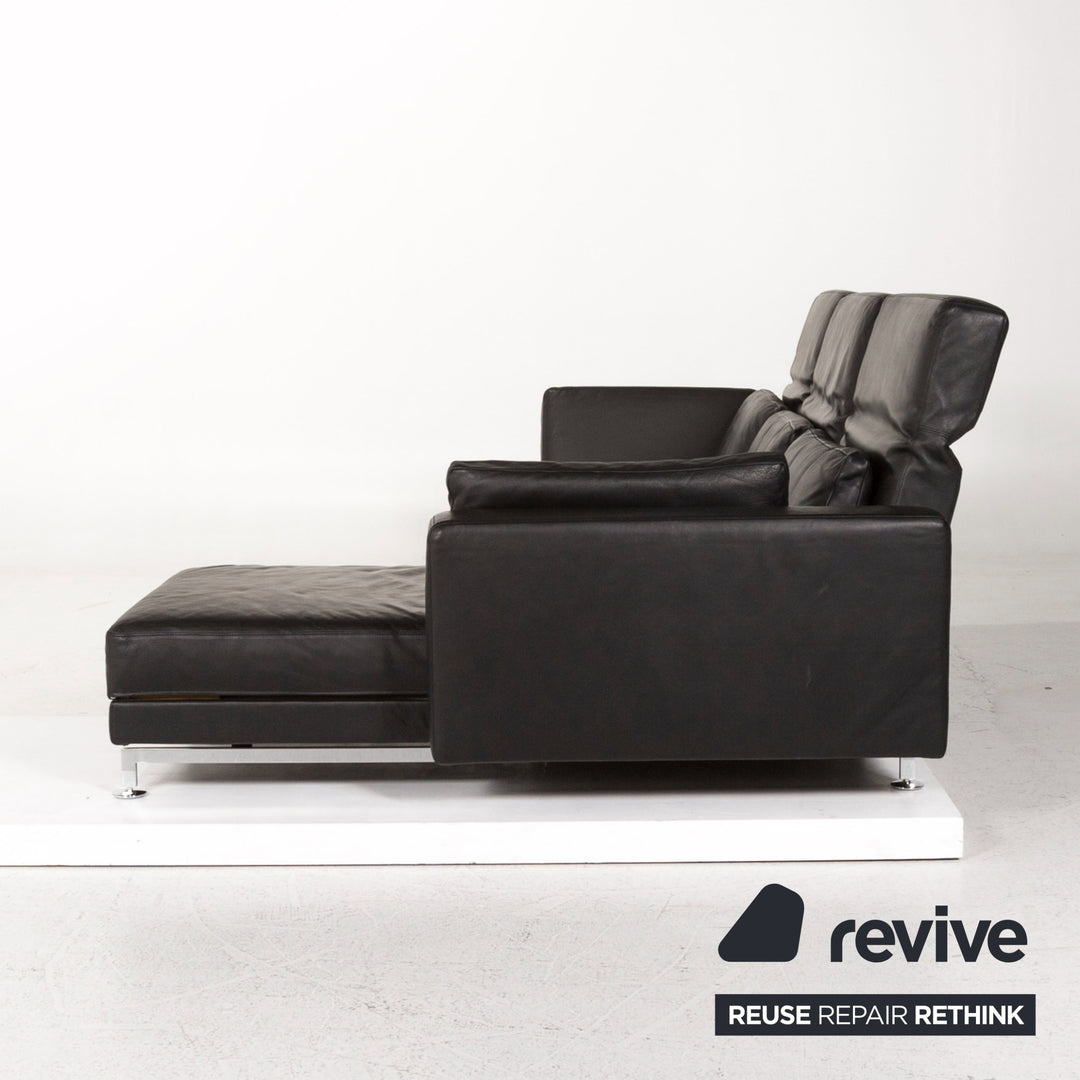 Brühl Moule Leder Ecksofa Schwarz Funktion Relaxfunktion Couch #13201