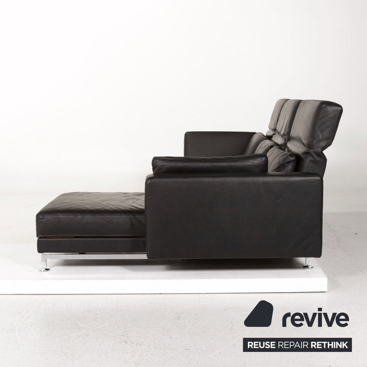 Brühl Moule Leder Ecksofa Schwarz Funktion Relaxfunktion Couch #13201