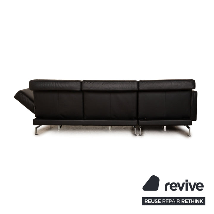 Brühl Moule Leder Ecksofa Schwarz Recamiere Links mnauelle Funktion