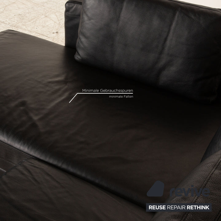 Brühl Moule Leder Ecksofa Schwarz Recamiere Links mnauelle Funktion