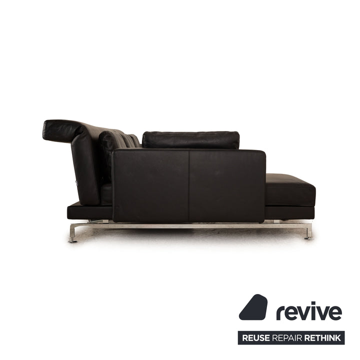 Brühl Moule Leder Ecksofa Schwarz Recamiere Links mnauelle Funktion