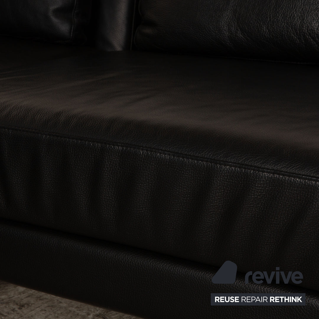 Brühl Moule Leder Ecksofa Schwarz Recamiere Links mnauelle Funktion