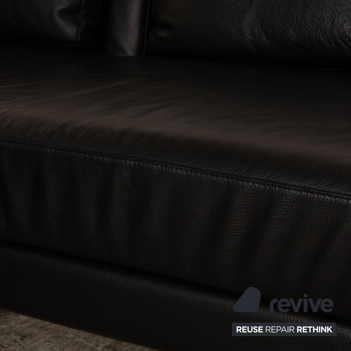 Brühl Moule Leder Ecksofa Schwarz Recamiere Links mnauelle Funktion