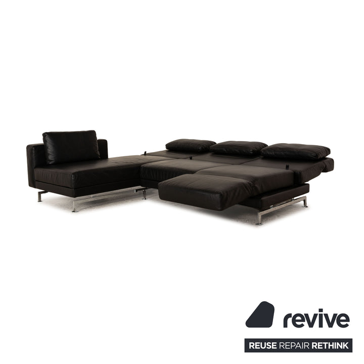 Brühl Moule Leder Ecksofa Schwarz Recamiere Links mnauelle Funktion