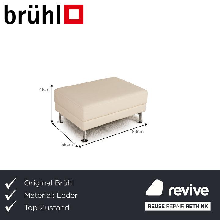 Brühl Moule Leder Hocker Creme