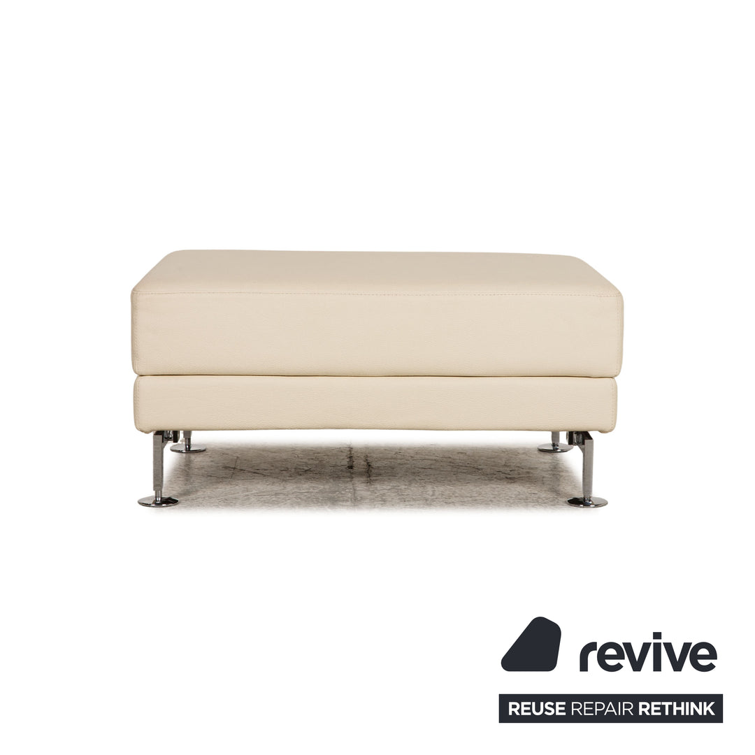 Brühl Moule Leder Hocker Creme