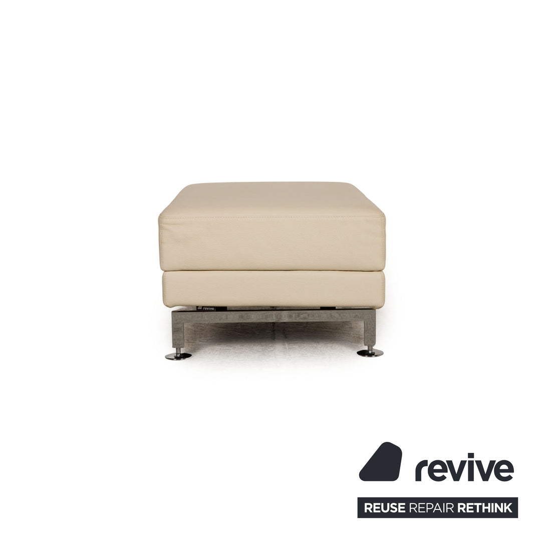 Brühl Moule Leder Hocker Creme