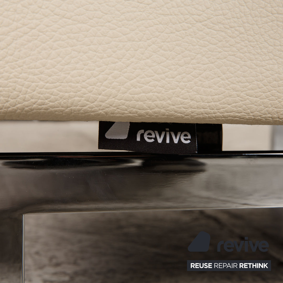 Brühl Moule Leder Hocker Creme