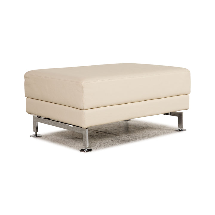 Brühl Moule Leder Hocker Creme