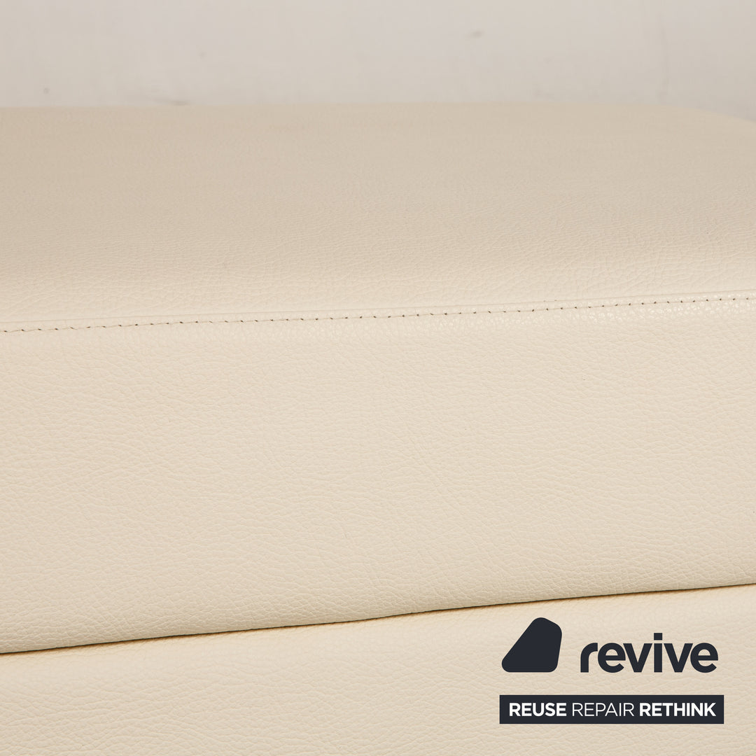 Brühl Moule Leder Hocker Creme