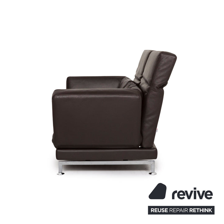 Brühl Moule (moyen) Canapé en cuir marron marron foncé Canapé fonction relax #12703