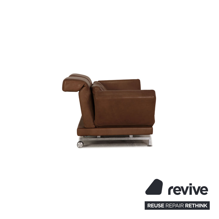 Brühl Moule Leder Sofa Braun Zweisitzer Couch Funktion Relaxfunktion