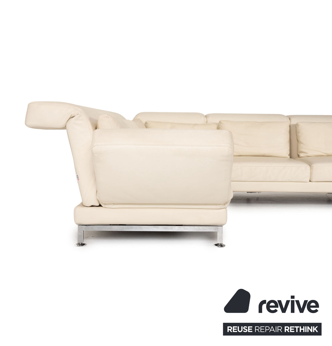 Brühl Moule Leder Sofa Creme Ecksofa Couch manuelle Funktion