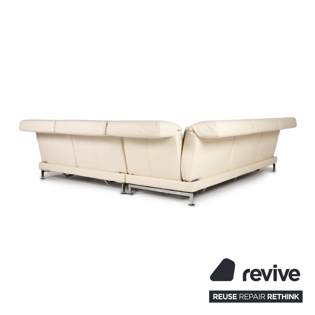 Brühl Moule Leder Sofa Creme Ecksofa Couch manuelle Funktion