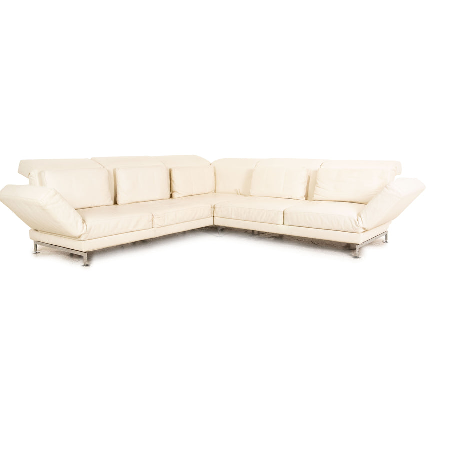Brühl Moule Leder Sofa Creme Ecksofa Couch manuelle Funktion