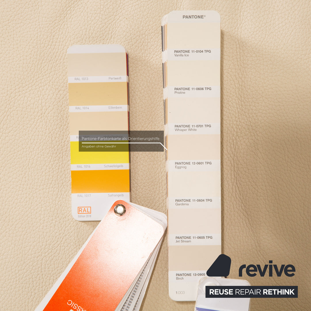 Brühl Moule Leder Sofa Creme Ecksofa Couch manuelle Funktion