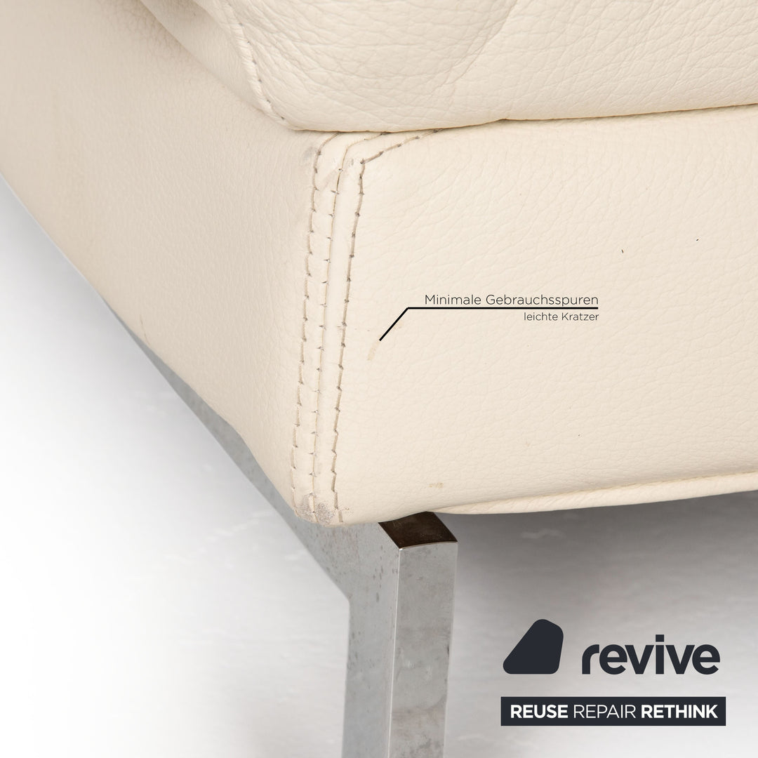 Brühl Moule Leder Sofa Creme Ecksofa Couch manuelle Funktion