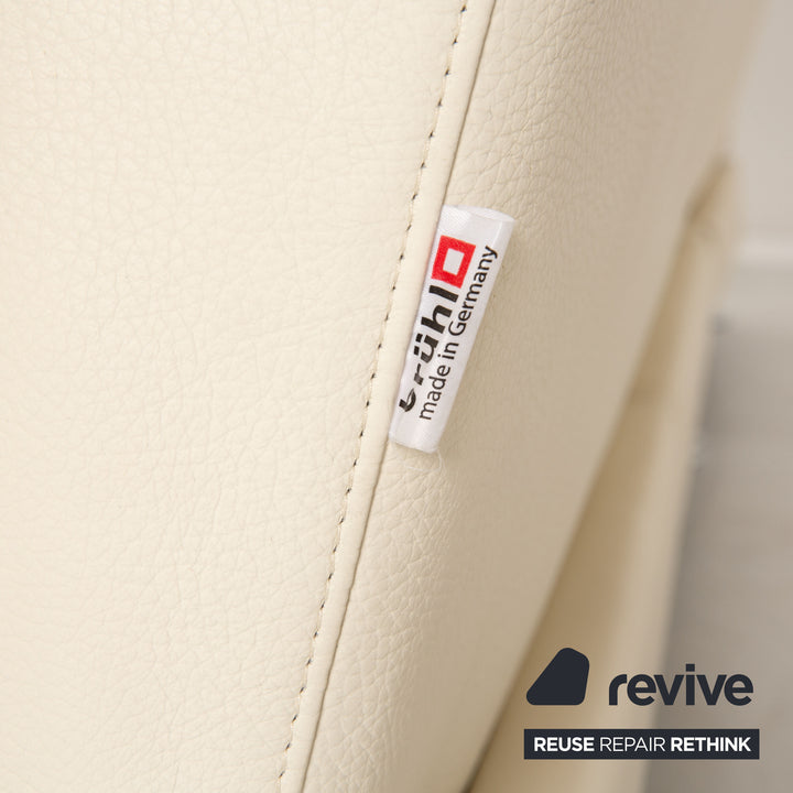Brühl Moule Leder Sofa Creme Ecksofa Couch manuelle Funktion
