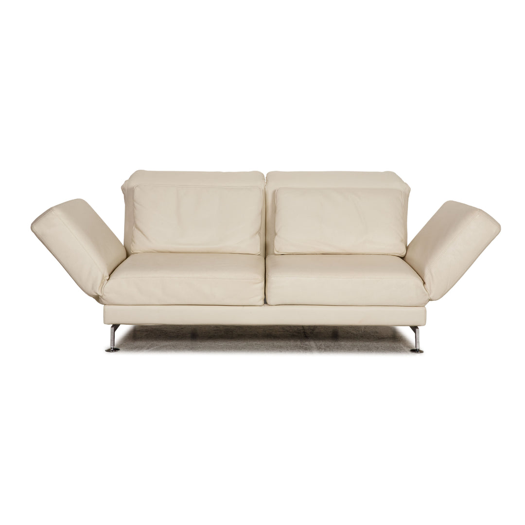 Brühl Moule Leder Sofa Creme Zweisitzer Couch Funktion Relaxfunktion