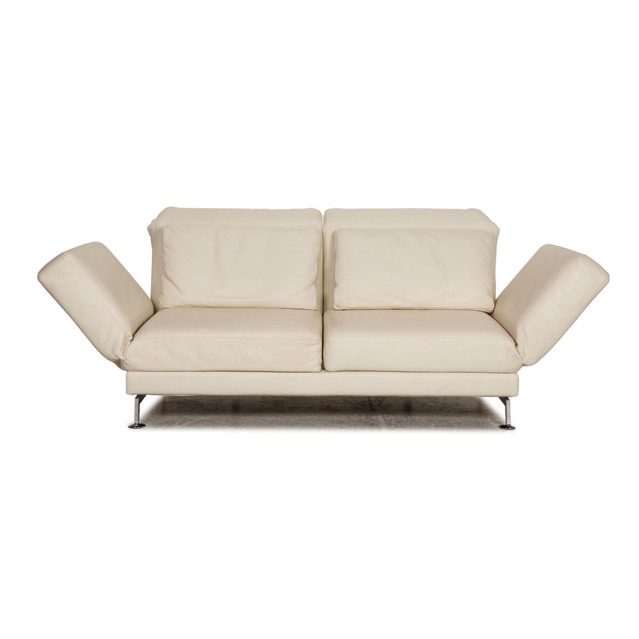 Brühl Moule Leder Sofa Creme Zweisitzer Couch Funktion Relaxfunktion