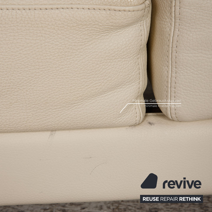 Brühl Moule Leder Sofa Creme Zweisitzer Couch Funktion Relaxfunktion