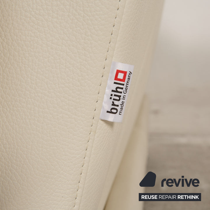 Brühl Moule Leder Sofa Creme Zweisitzer Couch Funktion Relaxfunktion