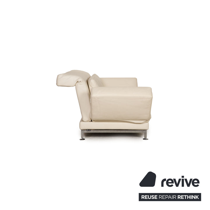 Brühl Moule Leder Sofa Creme Zweisitzer Couch Funktion Relaxfunktion