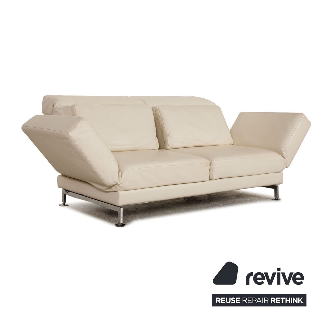 Brühl Moule Leder Sofa Creme Zweisitzer Couch Funktion Relaxfunktion